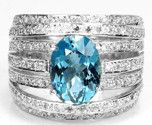 ***REAL STONES!!!*** NATURAL LONDON BLUE TOPAZ STERLING 925 SILVER RING 6.25