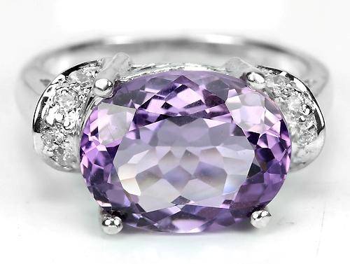 ***REAL STONES!!!*** GENUINE AAA PURPLE AMETHYST STERLING 925 SILVER RING 6