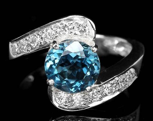 ***IN STOCK!!!***REAL STONES!!!*** NATURAL AAA LONDON BLUE TOPAZ STERLING 925 SILVER RING 5.7