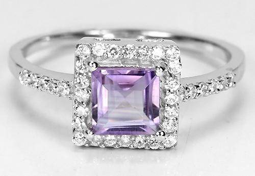 ***REAL STONES!!!*** NATURAL AAA PURPLE AMEHTHYST STERLING 925 SILVER RING 8.75