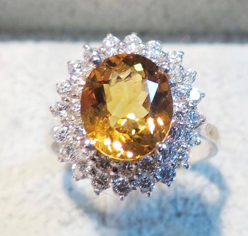 ***IN STOCK!!!***GENUINE AAA GOLDEN QUARTZ TOPAZ STERLING 925 SILVER RING 6.75