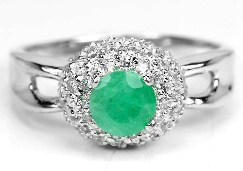 ***IN STOCK!!!***REAL STONES!!!*** NATURAL AAA GREEN EMERALD STERLING 925 SILVER RING 8.75