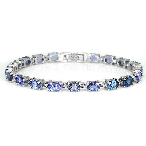 **IN STOCK!!***REAL STONES!!!*** RARE NATURAL RICH BLUE VIOLET TANZANITE STERLING 925 SILVER BRACELE