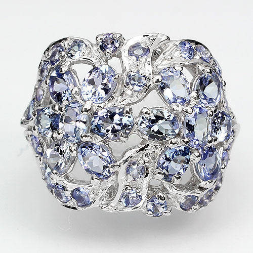 ***REAL STONES!!!*** NATURAL TOP NICE BLUE VIOLET TANZANITE STERLING 925 SILVER RING SIZE 8