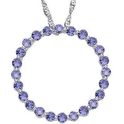 **IN STOCK!!*** 1 CARAT GENUINE TANZANITE PLATINUM OVER 0.925 STERLING SILVER PENDANT