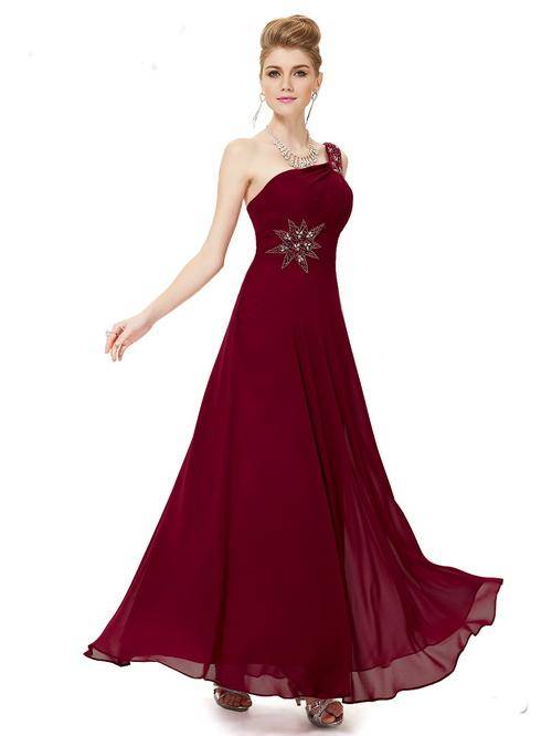 Red Long Bridesmaid Evening Chiffon Party Dresses Prom Size 12