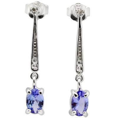 ***IN STOCK***REAL STONES!!!*** 0.82 CT GENUINE TANZANITE & WHITE DIAMOND 0.925 STERLING SILVER W/ P
