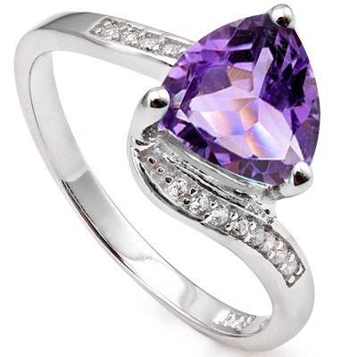 ***IN STOCK***REAL STONES!!!*** 1.58 CARAT TW (13 PCS) AMETHYST & CREATED WHITE SAPPHIRE PLATINUM OV