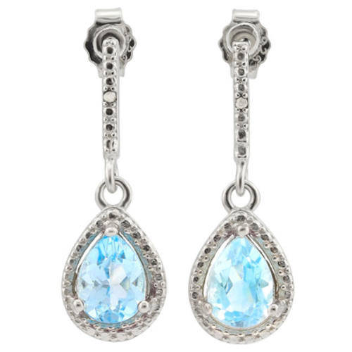 ***IN STOCK***REAL STONES!!!*** 1.577 CARAT TW (4 PCS) BLUE TOPAZ & GENUINE DIAMOND PLATINUM OVER 0.