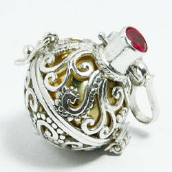 Solid Sterling Silver 18mm Harmony Dreamball with Genuine Stones