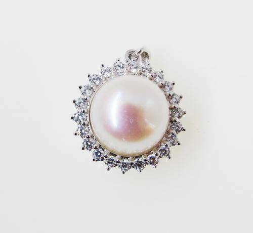 ***IN STOCK!!*** GORGEOUS REAL PEARL SOLID STERLING SILVER STAMPED 925 PENDANT
