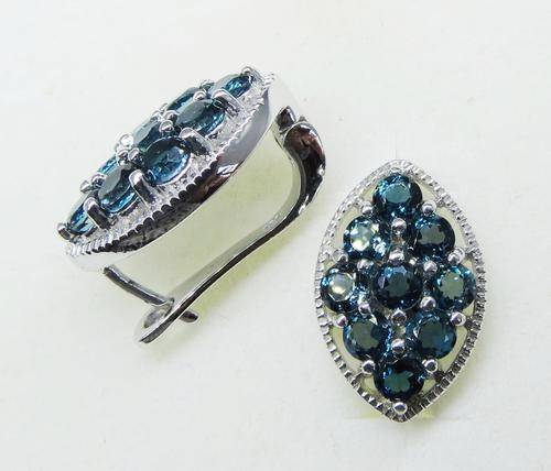 ***IN STOCK!!*** LOVELY REAL LONDON TOPAZ GEMSTONES SOLID STERLING SILVER STAMPED 925 EARRING