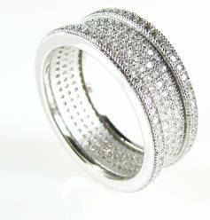 ***IN STOCK!!*** SOLID 925 STERLING SILVER IN WHITE GOLD RING SIZE 9