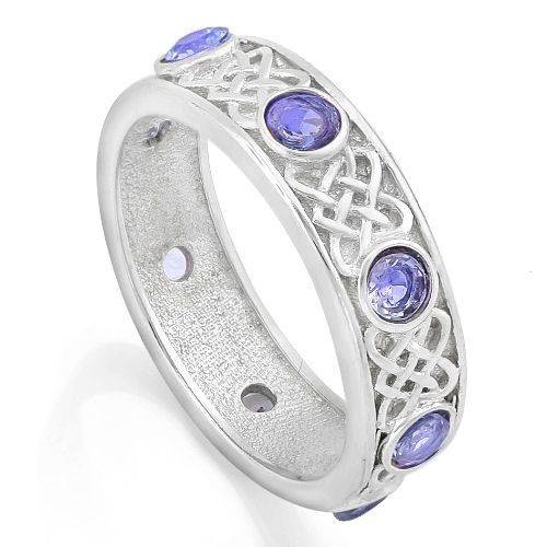 ***IN STOCK***REAL STONES!!!*** 2/3 CARAT ( 8 PCS ) GENUINE TANZANITES 925 STERLING SILVER RING 8