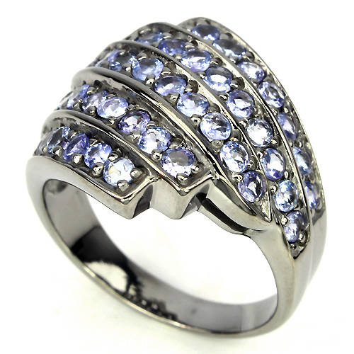 ***IN STOCK!!*** NATURAL ROUND 2.5mm BLUE VIOLET TANZANITE STERLING 925 SILVER RING 7