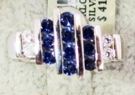 ***IN STOCK***REAL STONES!!! DARK TANZANITE AND SOLID STERLING SILVER RING