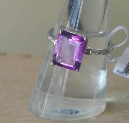 ***IN STOCK!!*** GORGEOUS REAL AMETHYST SOLID STERLING SILVER STAMPED 925 RING