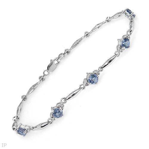 ***R9 880*** 2.40ctw Diamonds and Sapphires Crafted in White Gold Length 7in