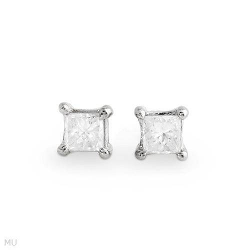 New Stud Earrings With Genuine Clean Diamonds Made in White Gold