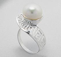 **R1799** Real pearl ring made in 925 solid sterling silver