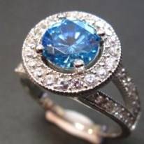 **R2 250** Blue & White Topaz 925k Silver Octagon Ring