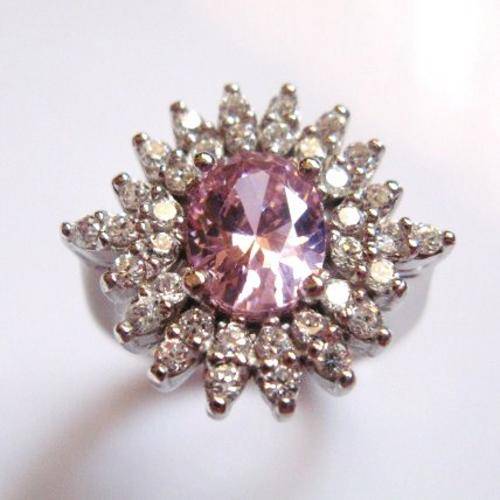 ***R2 299*** Pink and White Topaz set in solid 925 sterling silver