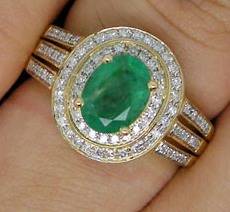 ***R48 000*** 2.25CT Solid 14kt Yollow Gold Diamond & Emerald Ring
