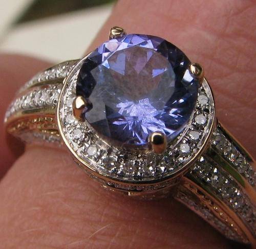 ***R32 000*** Solid 14K Yellow Gold 2.35 Ct Diamond and Tanzanite Ring