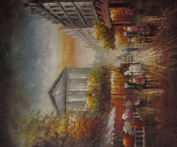Paris Street Oil Painting by M. Tim, 51cm x 61cm