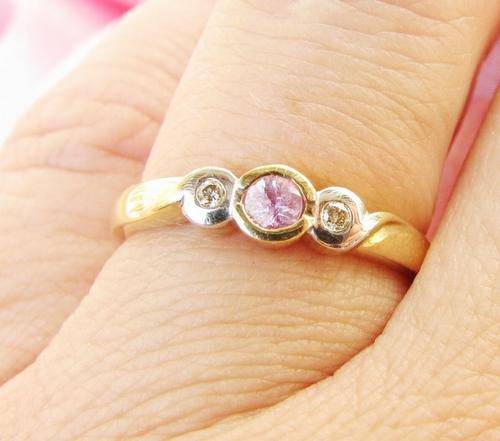 ***R9 500*** 9CT GOLD PINK SAPPHIRE & DIAMOND ETERNITY RING