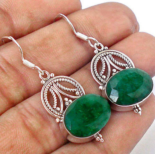 **R2 400** MYSTERIOUS EMERALD 925 STERLING SILVER EARRINGS