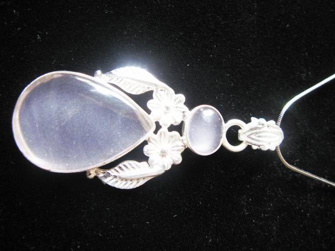 ***R1 800*** SMART ROSE QUARTZ 925 STERLING SILVER ARTISAN PENDANT