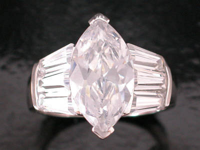 ***MONEY- BACK GUARANTEE*** Fancy Design White Cubic Zirconnia Silver Ring