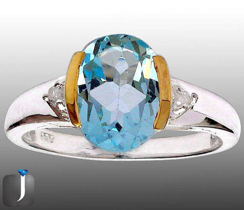 ***R4 900*** Sz 8 REAL DIAMOND SMART BLUE AQUAMARINE OVAL 925 STERLING SILVER ARTISAN RING