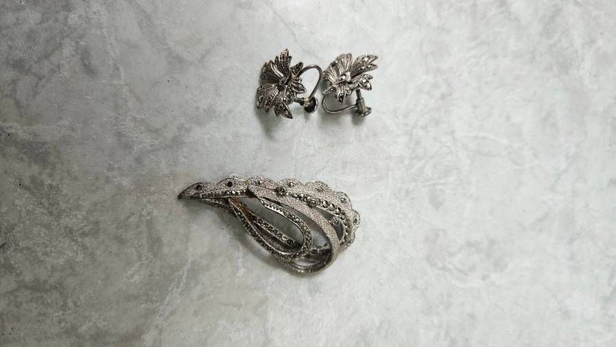 Beautiful vintage brooch with earings