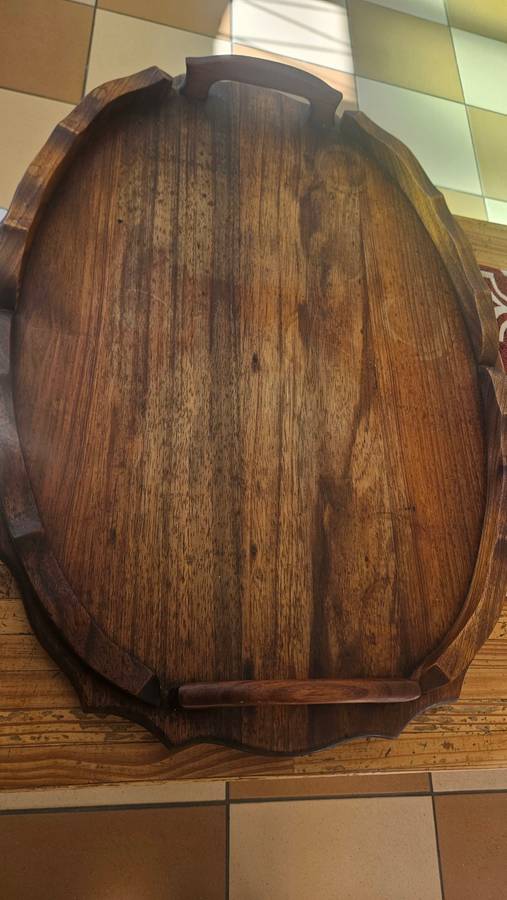 Large Solid imbuia wooden tray