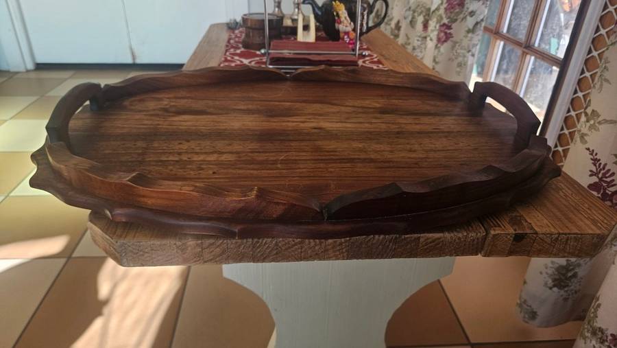 Large Solid imbuia wooden tray