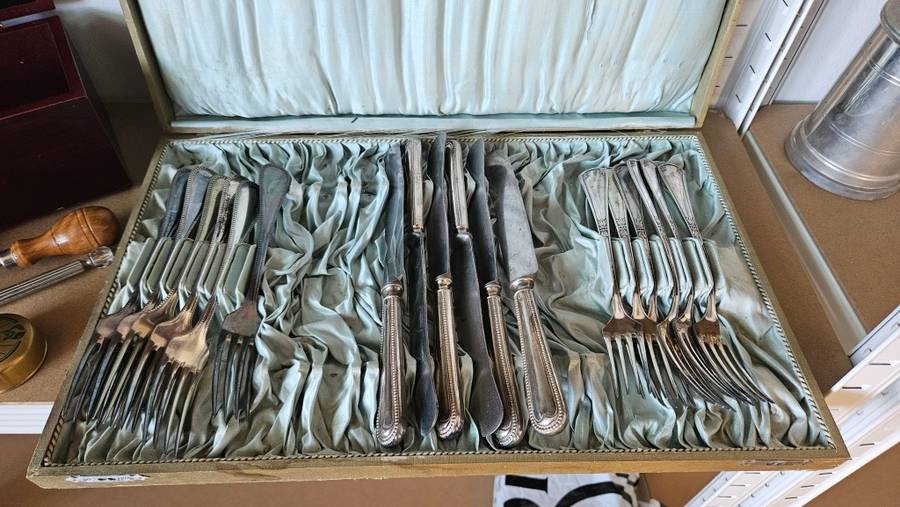 Vintage Agenta 40 silver plated cutlery set in original case