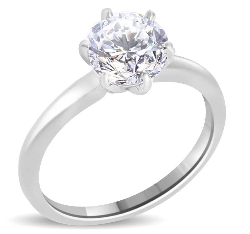 1.07 CT H SI2 ROUND NATURAL DIAMOND SOLITAIRE ENGAGEMENT RING 14K WHITE GOLD