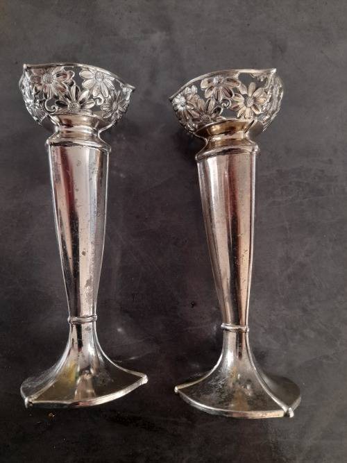Plated candle sticks set of 2