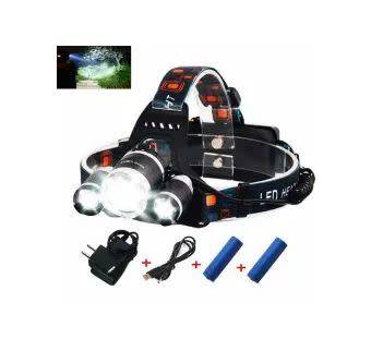 USB Recharge-able High Power Led Head lamp - 3 x CREE T6 lamps - 3 function extra strong