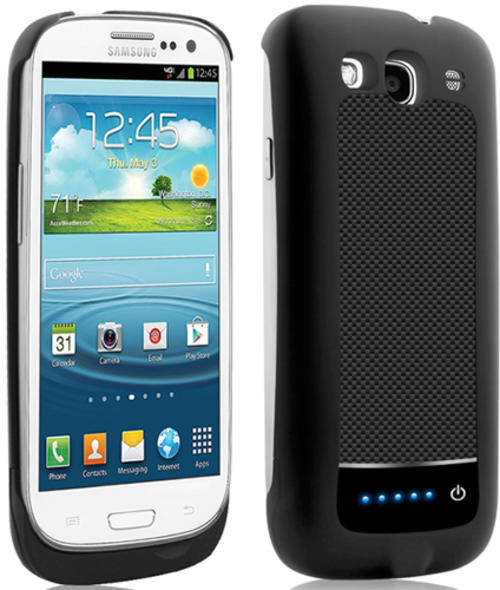Back up Battery S3 Case Samsung Galaxy Power bank case black S 3  i9300