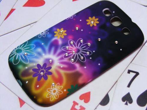 Colorful Flower Soft TPU Silicon Back Case Cover for Galaxy S3 i9300 + Free Screen protector