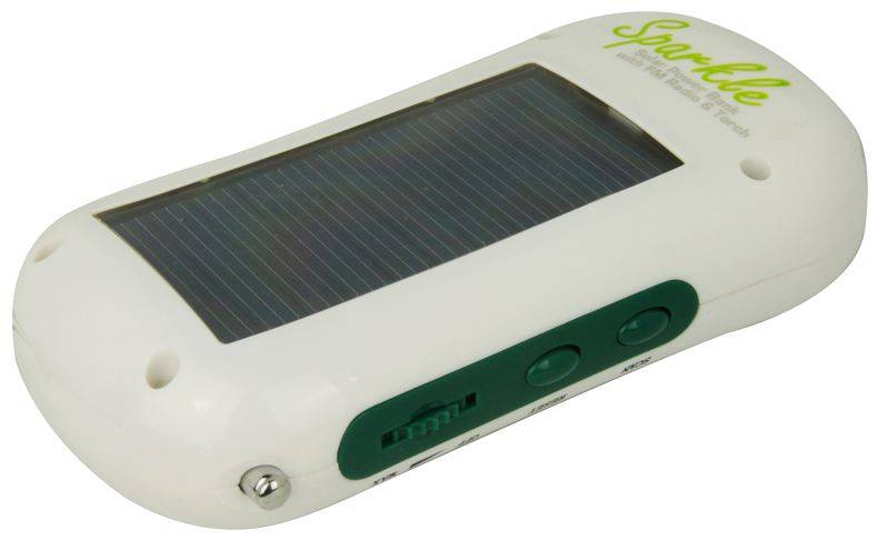 Solar Power Bank Baobab Sparkle 1200mAh With FM Radio, Speaker and LED Torch - for cellphones etc.