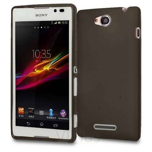 Sony Xperia C / S39H Soft TPU Silicon Back Case Black or Clear Cover + Free Screen protector