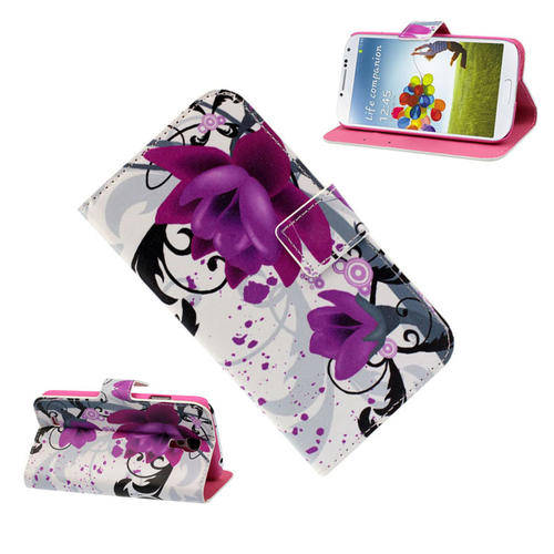 flower flip leather case cover for samsung galaxy S4 IV i9500
