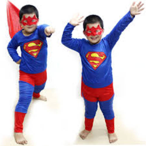 Superman superhero dress up costume with cape and mask 4-5 years