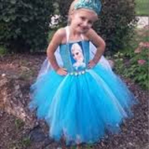 Girls frozen princess elsa crochet tutu dress 5-6 years