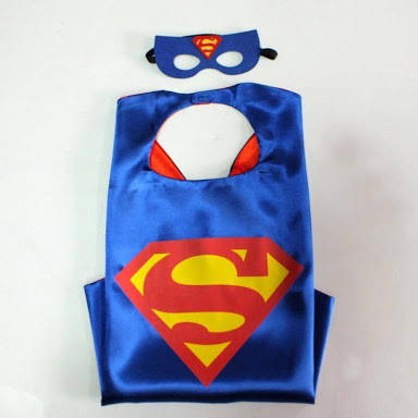 Kids costume cosplay superhero cape and mask superman