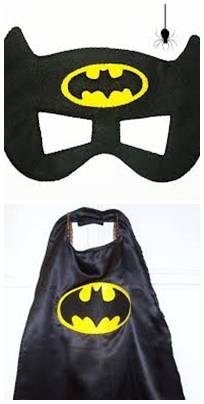Kids costume cosplay superhero cape and mask batman